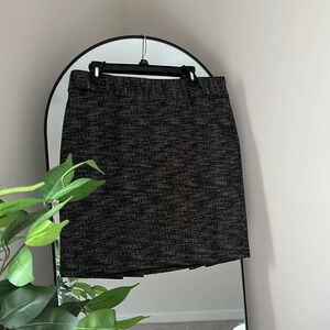 RAFAELLA STUDIO Petite Black and White Skirt with pleated detail and buttons